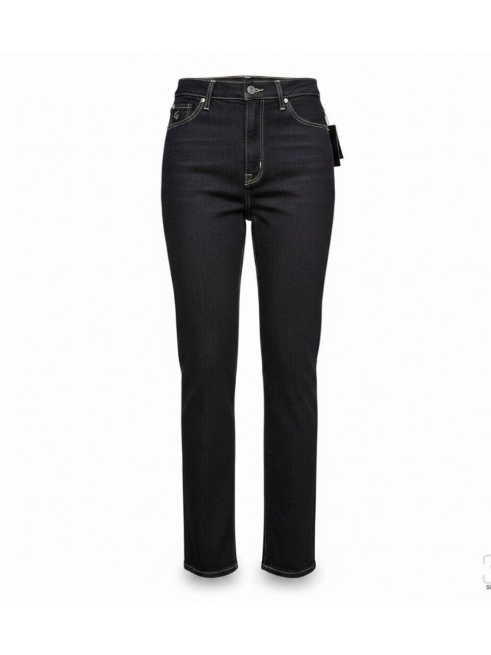 Gloria Vanderbilt Womens Black Cotton Denim Jeans Straight Leg Size 11